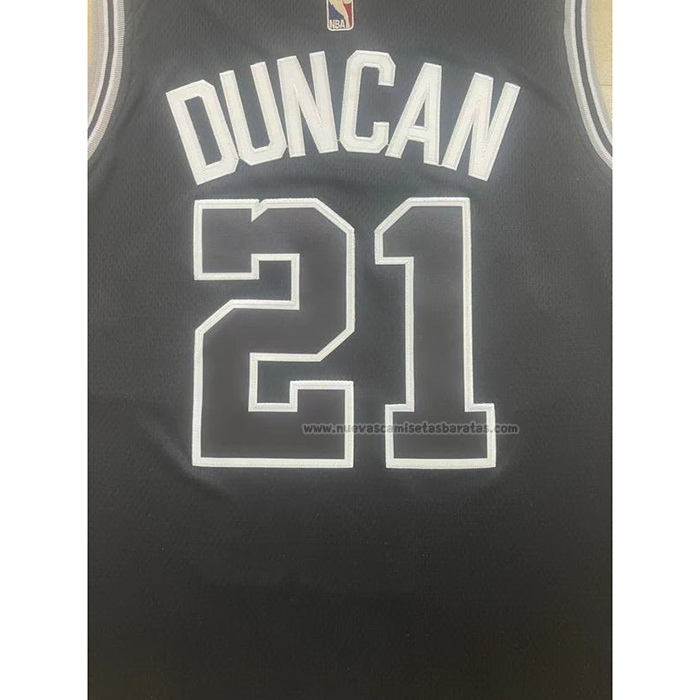 Camiseta San Antonio Spurs Tim Duncan NO 21 Statement 2022-23 Negro